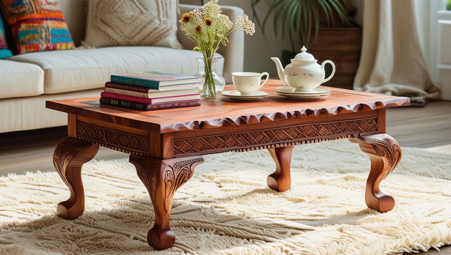 Wooden center tables with elegant craftsmanship, ideal for modern and classic interiors.