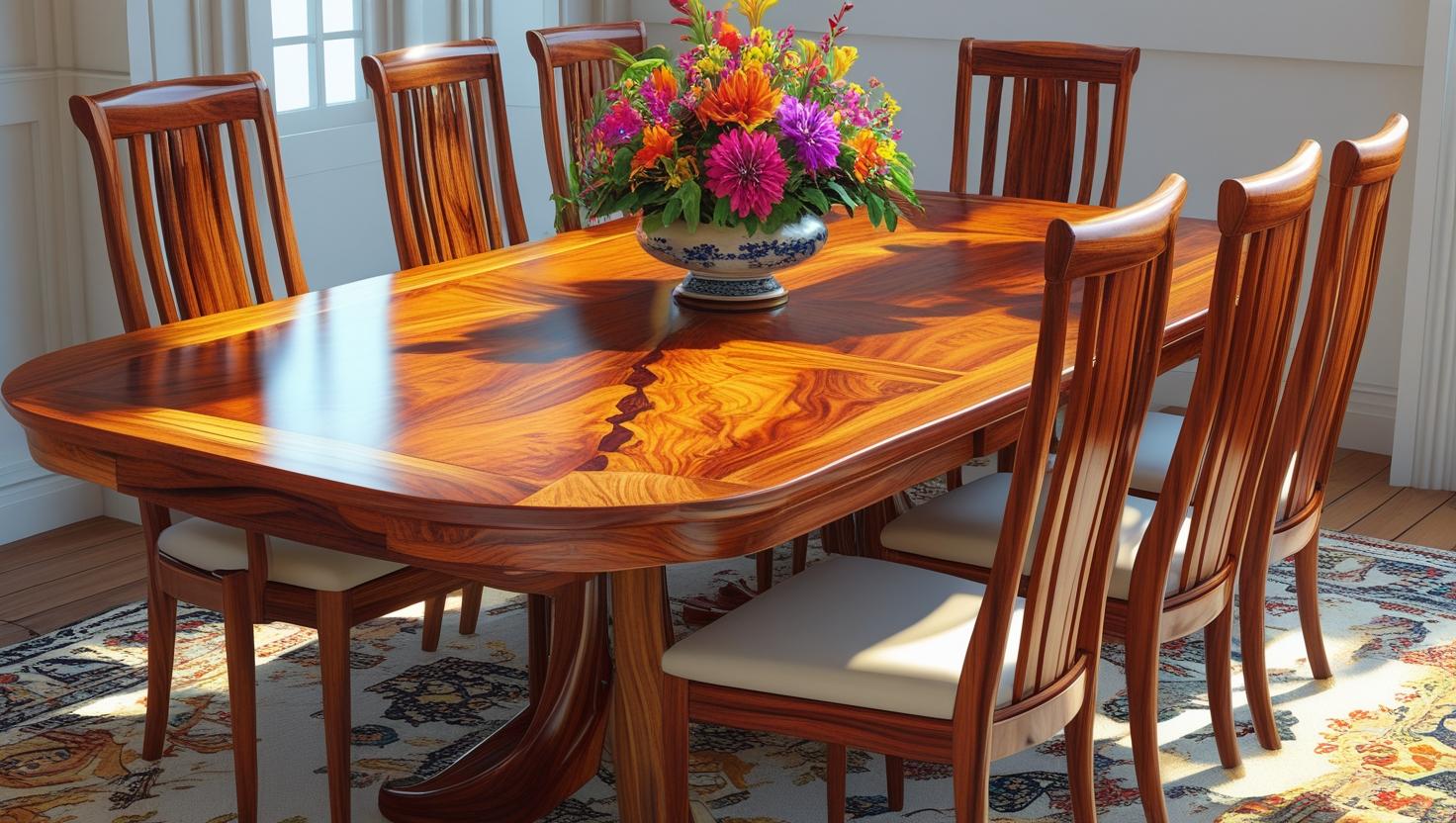 Wooden dining table sets with elegant craftsmanship, ideal for modern and classic interiors.