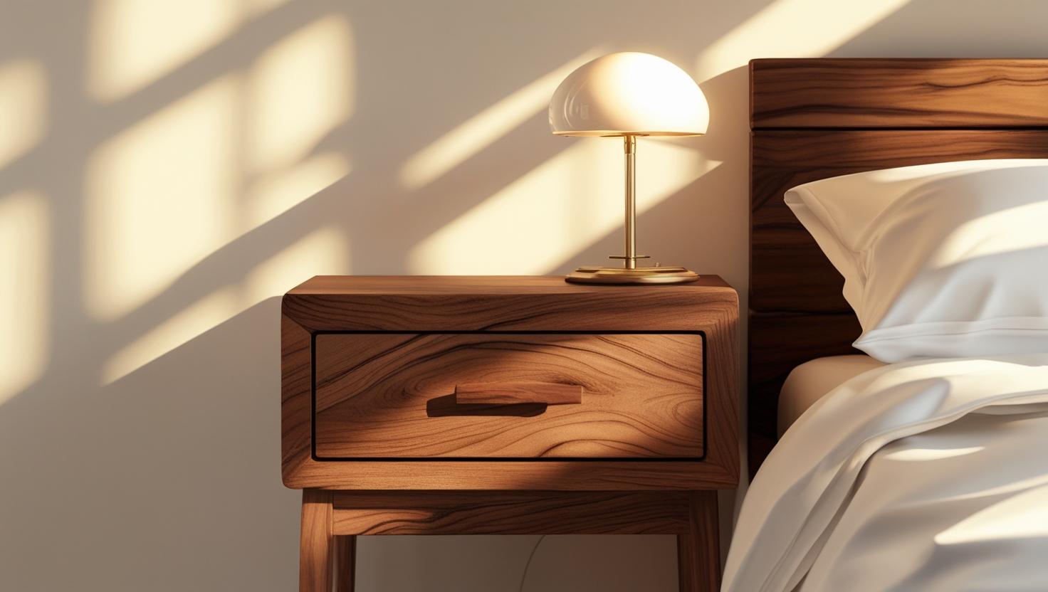 Wooden bedside tables with elegant craftsmanship, ideal for modern and classic interiors.