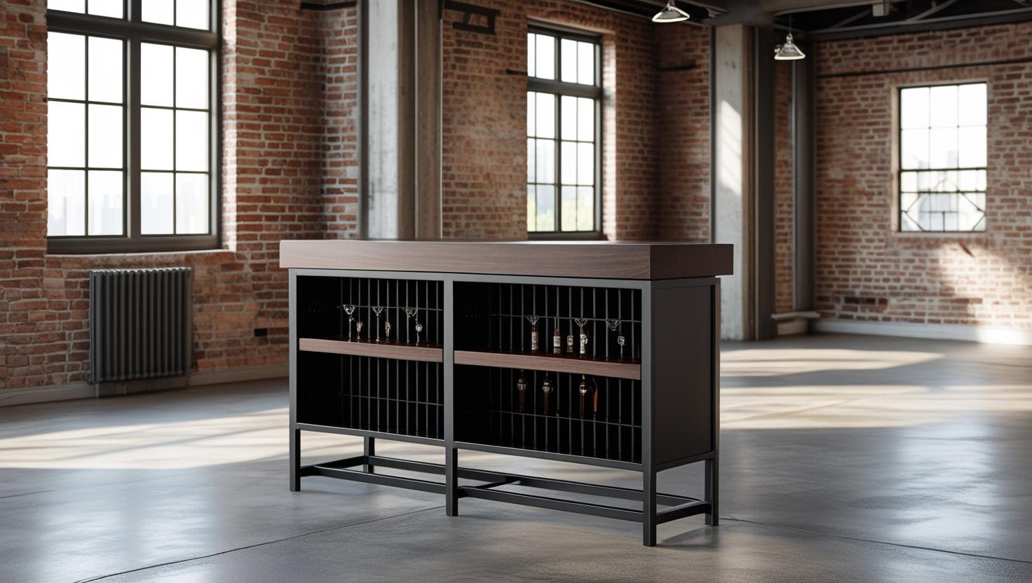 Iron bar units with elegant craftsmanship, ideal for modern and classic interiors.