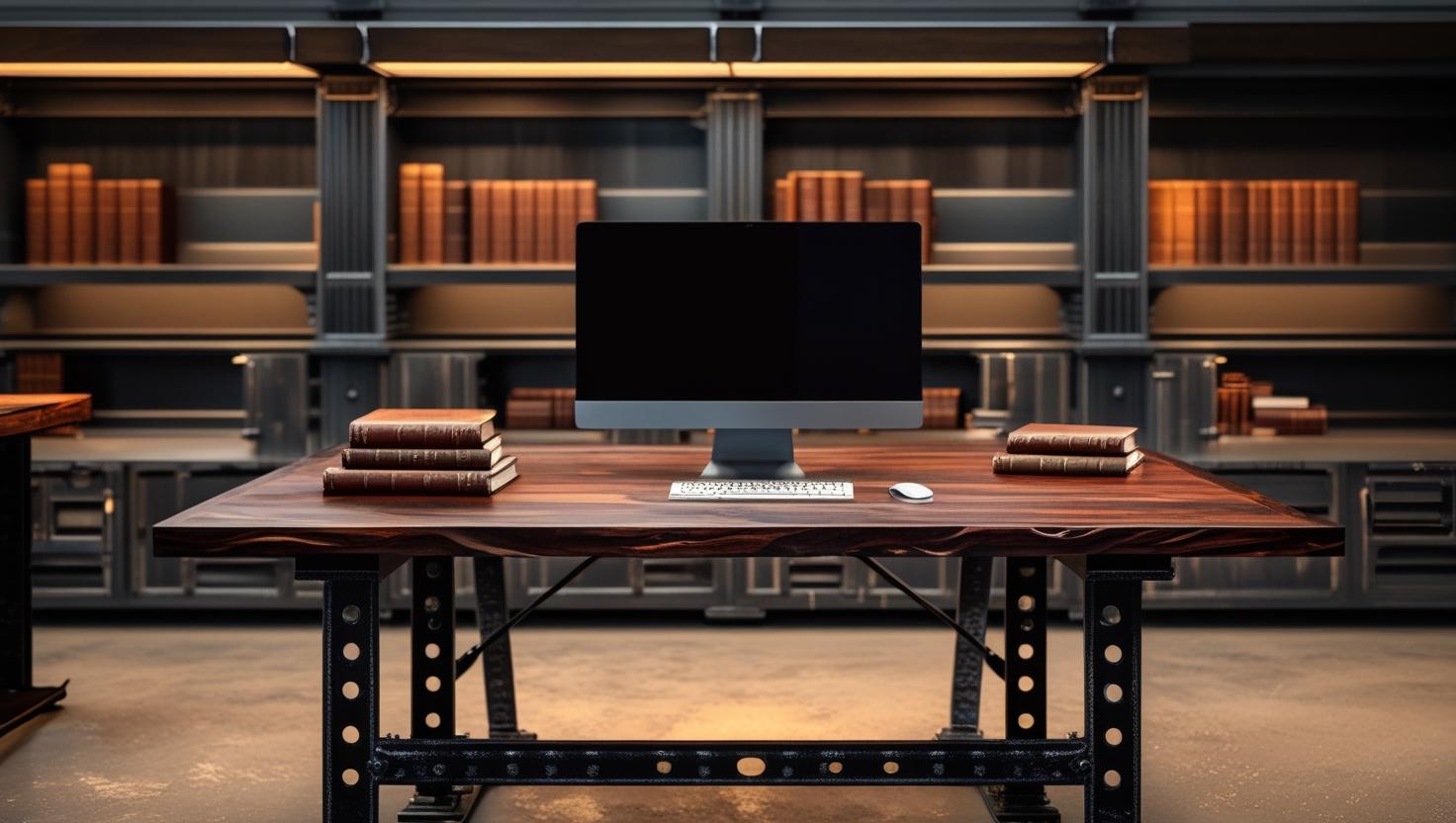 Iron office desks with elegant craftsmanship, ideal for modern and classic interiors.