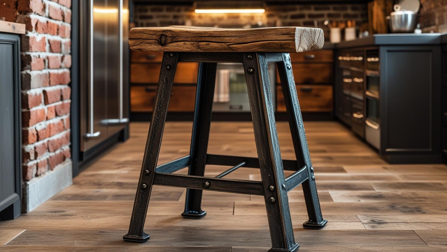 Iron Wooden Stools