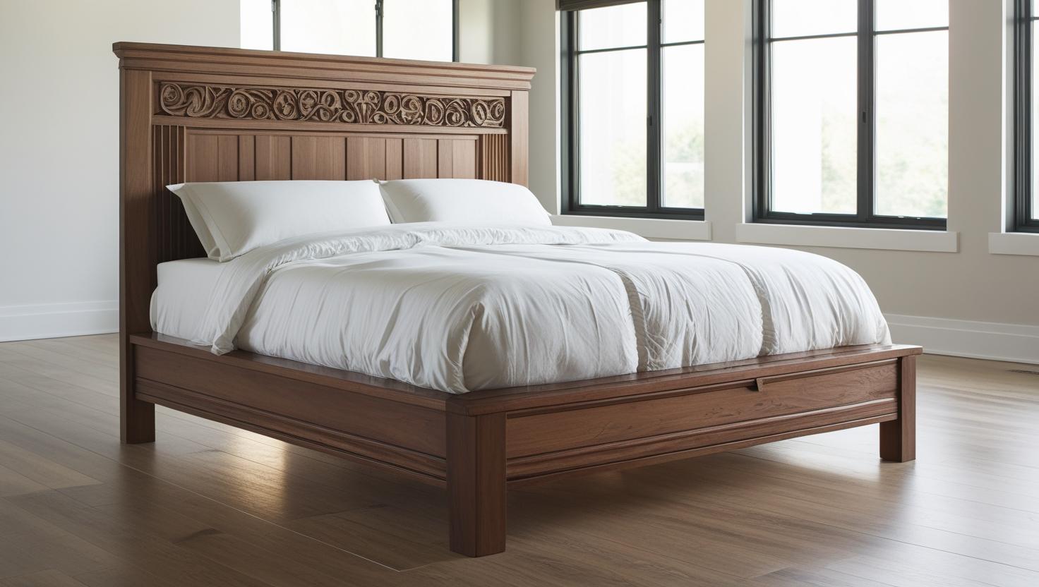 Wooden wooden beds with elegant craftsmanship, ideal for modern and classic interiors.