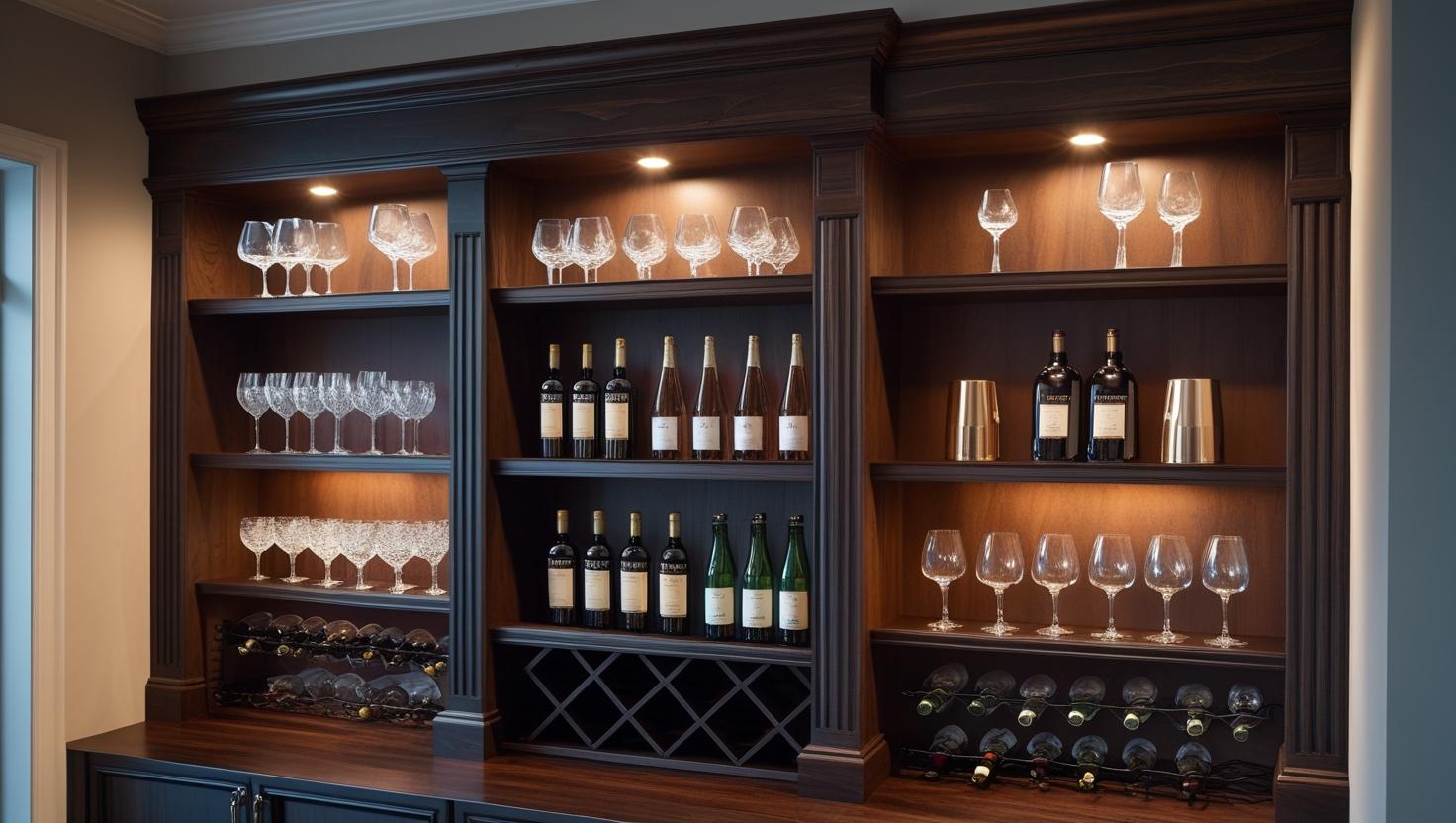 Wooden bar units with elegant craftsmanship, ideal for modern and classic interiors.