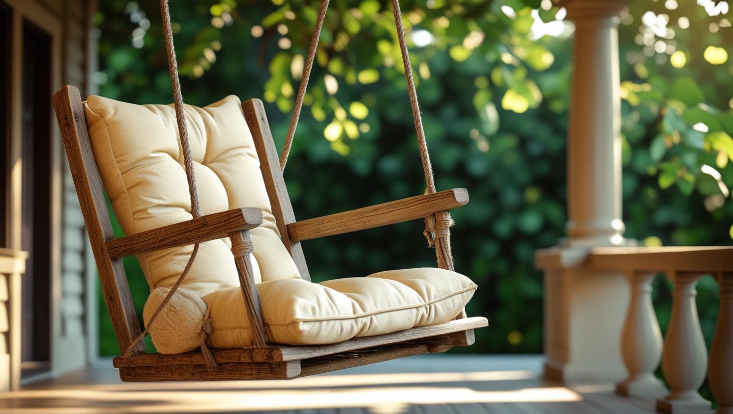 Wooden swing chairs with elegant craftsmanship, ideal for modern and classic interiors.